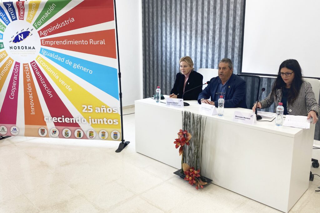Carmen Sánchez, Juan Antonio Cívico y Mercedes Montero en la inauguración de la jornada sobre empleabilidad